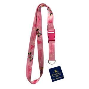 Shanghai Disney Resort Grand Opening Minnie Assist Duck Pink Pin Lanyard New